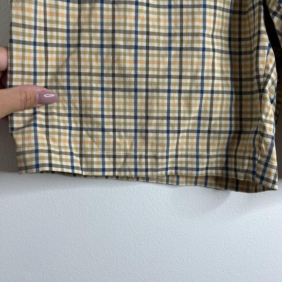 Tommy Bahama Shorts Mens 36 Tan Blue Plaid Check Nylon Stretch Lightweight Beach - Picture 3 of 14